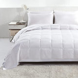 APSMILE Lightweight Down Feather Fibers Blanket, Summer Cooling Down Feather Fibers Comforter Twin Size, Ultra-Soft Breathable Thin Bed Quilt Duvet with Satin Trim(Twin, Cream White) APSMILE