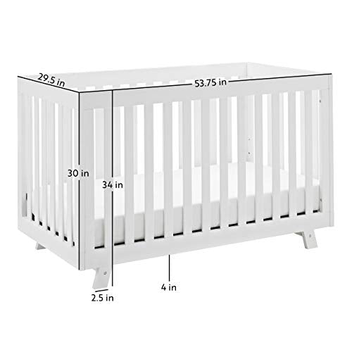 Storkcraft Beckett Convertible Crib (White) – Converts from Baby Crib to Toddler Bed and Daybed, Fits Standard Full-Size Crib Mattress, Adjustable Mattress Support Base - WoodArtSupply