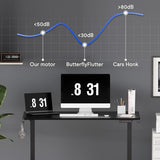 FLEXISPOT Standing Desk Electric Height Adjustable Desk with 40 x 24 Inch Splice Board, Home Office Computer Workstation, Black Top + Black Frame FLEXISPOT