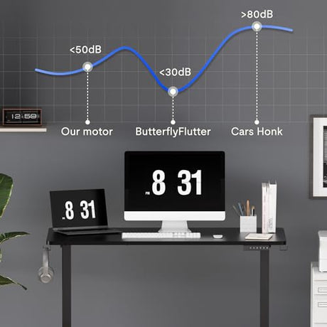 FLEXISPOT Standing Desk Electric Height Adjustable Desk with 40 x 24 Inch Splice Board, Home Office Computer Workstation, Black Top + Black Frame FLEXISPOT