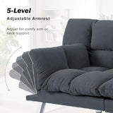 Modern Corduroy Sofa Bed Futon,Convertible Sleeper Bed Couch with 4 Reclining Backrest &Armrest,68" Comfy Cloud Sofa Loveseat for Small Living Room Office (Grey) Anwick