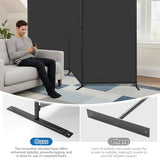 AKTOP Room Divider 3 Panel, Folding Fabric Wall Divider for Room Separation, Portable Room Partitions and Dividers 103"W x 70''H, Freestanding Privacy Screen for Office, Dorm, Studio, Classroom, Black AKTOP