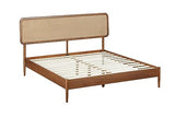 NTC Lupin Dark Walnut Wooden Bed Frame with Headboard - Effortless Assembly and Silent Slats, Queen Size NTC