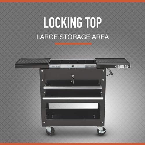 Ironton 28in. 2-Drawer Tool Cart - 30-1/2in.L x 14-1/2in.W x 33in.H, 350-Lb. Capacity Ironton