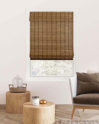 CHICOLOGY Home, Roman Bamboo Patio, Blinds, Window Shade, 29" W X 64" H, Elk