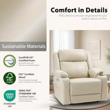 EONIX Wall Hugger Recliner for Small Space, Real Zero Clearance Power Recliner, Lazy Boy Recliner Chair with Cup Holders for RV, Living Room, Bedroom, SXXY011990, Cream White