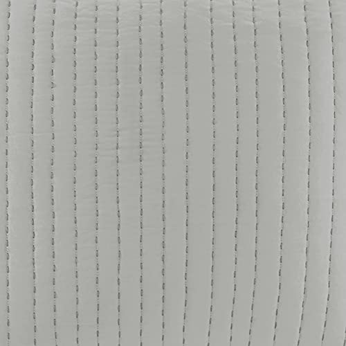 INK+IVY 100% Cotton Single Euro Sham - European Square Decorative Pillow Cover, Hidden Zipper Closure (Pillow Insert NOT Included), Camila, Quilted Grey 26"x26" INK+IVY