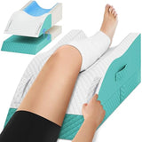 TranquilRelax Elevation Pillows for Leg After Surgery, Memory Foam Adjustable Wedge Pillow for Injury or Rest, Ankle Pillow for Sleeping Blood Circulation Green/Single Leg TranquilRelax
