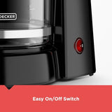 BLACK+DECKER 12-Cup Coffee Maker with Easy On/Off Switch, Easy Pour, Non-Drip Carafe with Removable Filter Basket, Vortex Technology, Black BLACK+DECKER
