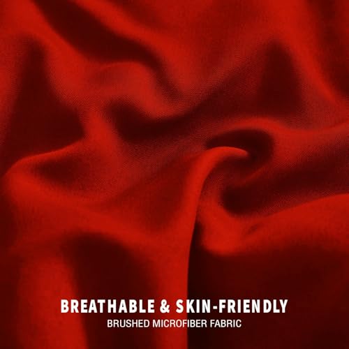 Exclusivo Mezcla Lightweight Reversible Twin Size Comforter Set, Down Alternative Comforter with 1 Pillow Sham, Twin Size Bedding Set for All Seasons, Red/Black Exclusivo Mezcla