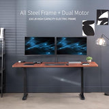 VIVO Electric 71 x 30 in Dual Motor Standing Desk, Memory Height Adjustment, E2B Series, Dark Walnut Top Black Frame, DESK-KIT-E2B7D VIVO