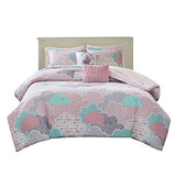 Intelligent Design Kids Comforter Vibrant Fun and Playful Unicorn Print Down Alternative All Season Children Bedding-Set, Girls Bedroom Décor, Twin/Twin XL, Cloud Pink with 2 dec pillows Intelligent Design