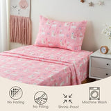 Bunnikins & Clover Twin Sheets Set Kids, Deep Pocket Soft Printed Microfiber 3 Piece Toddler Bedding Set for Boys Girls Bunnikins & Clover