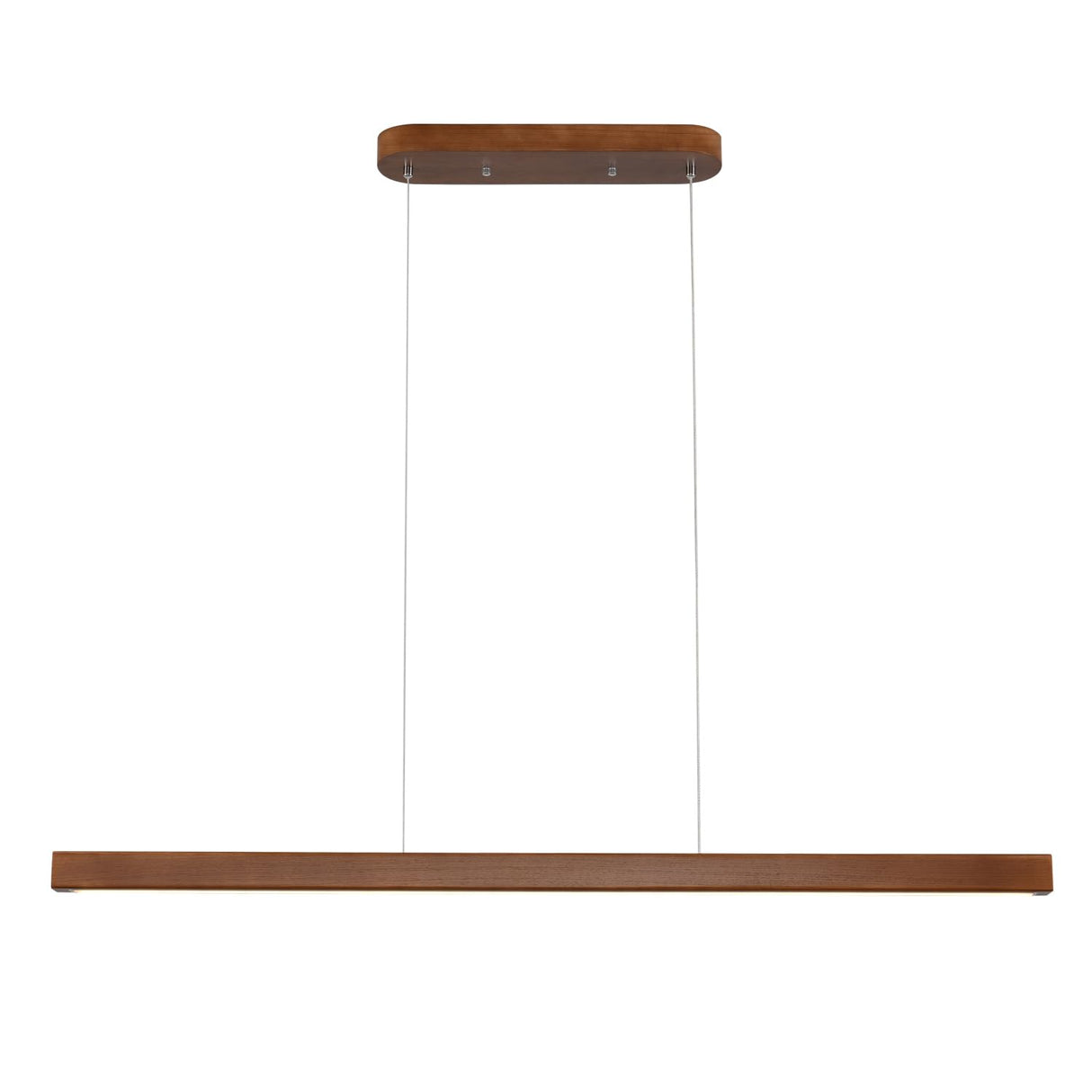 YISDESIGN 39" Wood Linear Pendant Light Modern LED Dimmable Ceiling Hanging Light Fixture Wood Linear Chandeliers 24w for Dining Room Kitchen Island Pool Table Bar Walnut Color (with Remote Control) YISDESIGN