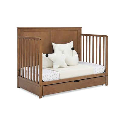 Delta Children Simmons Kids Logan 6-in-1 Convertible Crib with Underdrawer - Greenguard Gold Certified, Chestnut