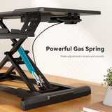 JYLH JOYSEEKER 35" Standing Desk Converter, Height Adjustable Desktop Riser with Keyboard Tray for Two Monitors, Sit to Stand up Computer Workstation for Home Office, Black JYLH JOYSEEKER