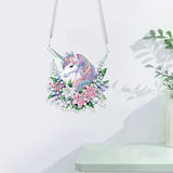 JISHSHAY Diamond Painting Hanging Unicorn Diamond Art Pendant Flower Gem Art Wind Chimes Gem Painting Hanging Pendant Mosaic Kits for Adults Windchimes Embroidery Kit Suncatchers Sun Catchers JISHSHAY