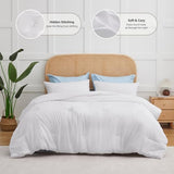 CozyLux White King Size Comforter Set, 3 Pieces Solid Breathable Quilted Style Bedding Sets, Luxury Fluffy Soft Bed Set with Down Alternative Comforter for All Season (1 Comforter & 2 Pillowcases) CozyLux