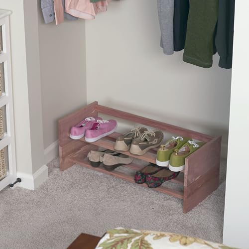 CedarFresh Stackable Cedar Shoe Rack, 29"l x 12"d x 5.5"h Household Essentials