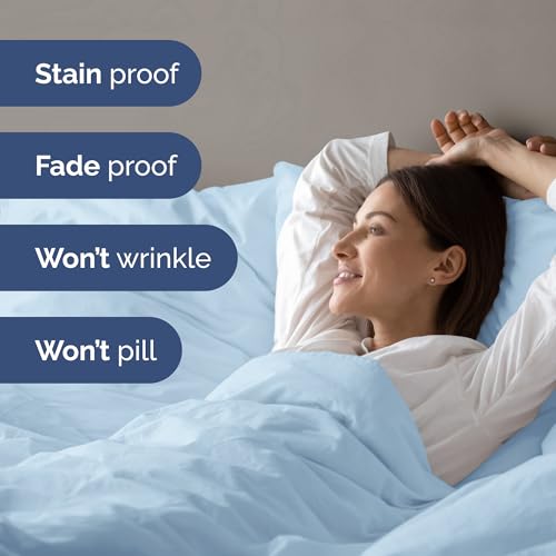Duvet Cover Twin/Twin XL Size - Extra Soft Twin/Twin XL Size Duvet Cover - Breathable, Easy Care and Fade Free with Zipper Closures & Ties - 68" x 90" Inches - (Light Blue) Comforter Not Included CGK Unlimited