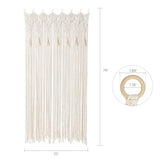 Osunnus Boho Macrame Curtain Handmade String Curtain with Tassel Large Macrame Wall Hanging Boho Room Divider Art Decor for Living Room Bedroom Bohemian Wedding Party Decor, 2 Panels 79" L x 35" W Osunnus