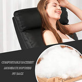 BestMassage | Recliner Chair | with 2 Point Massage Function | Black | with Lumbar Support, Adjustable Push Back, Wide Armrests, Footrest & Padded Seat | Easy Assembly | for Living Room, Home Theatre BestMassage