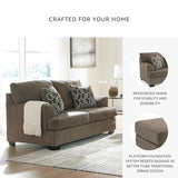 Signature Design by Ashley Stonemeade Casual Loveseat with 2 Toss Pillows, Dark Brown Signature Design by Ashley