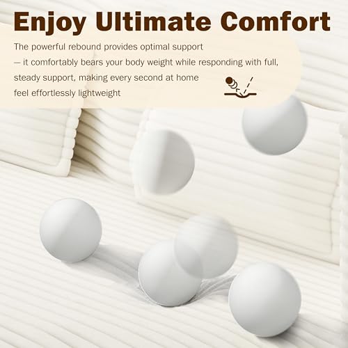 78" Twin Size Convertible Folding Sleeper Sofa Bed, Modern Corduroy Futon Sofa Bed with Pillow, Foam Mattress Loveseat Cloud Couch, No Assembly Floor Couches for Living Room, Playroom, Apartment Beige extrasleep
