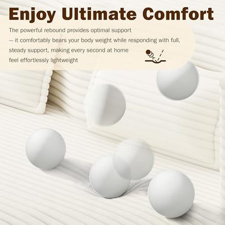 78" Twin Size Convertible Folding Sleeper Sofa Bed, Modern Corduroy Futon Sofa Bed with Pillow, Foam Mattress Loveseat Cloud Couch, No Assembly Floor Couches for Living Room, Playroom, Apartment Beige extrasleep