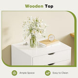 Sweetcrispy 7 Drawer Chest Mobile Storage Cabinets Wooden Dresser with Wheels Room Organization Furniture for Office, Pure White Sweetcrispy
