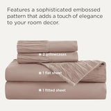 Bedsure King Size Sheets Set - 4 Pieces Soft King Sheets - Breathable & Cooling - Hotel Luxury - Easy Care Polyester Microfiber Bedding for Women, Men, Khaki Bedsure