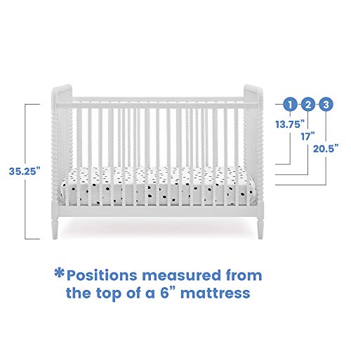 Delta Children Saint 4-in-1 Convertible Crib - Greenguard Gold Certified, Bianca White