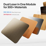LaserPecker LP4 (Ultimate), 10W Diode + 2W IR Dual Laser Engraver Machine 4000mm/s Ultra Fast Speed Handheld Laser Engraving & Cutting Machine - with Air Purifier + Slide Extension + Rotary Extension LaserPecker
