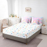 Feelyou Unicorn Girls Bed in a Bag King Rainbow Kids Pink Unicorn Comforter Set with Sheets Kawaii Cute Stars 7 Piece Bedding Set Teens Children Adults Cartoon Unicorn Room Decor All Season Feelyou