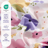 LONAVA Twin Sheet Set Kids - 3 Pieces Soft Microfiber Cartoon Style Bedsheets for Boys Girls Teens, Oeko TEX, Breathable Deep Pocket Sheets, (Flower) LONAVA