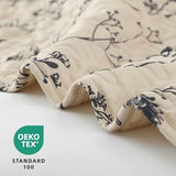 JANZAA Twin Quilt Beige Quilt Bed Spread Boho Quilt with Floral Pattern Microfiber Quilts Set 2 Pieces Lightweight Comforter Reversible Bedding Set,1Quilt 66x90 inches,1 Pillowcase JANZAA