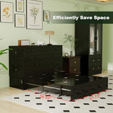 TemkTuek Queen Murphy Bed with Charging Station Cabinet Space Saving Wall Bed for Guest Room, Study, Apartment with Built in USB Ports (NOT Included Mattress) Black (13) TemkTuek