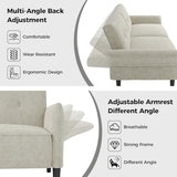COPIAE 89” Futon Sofa Bed, Comfy Futon Couch Bed with 2 Square Pillows,Convertible Sleeper Sofa with Adjustable Backrest& Armrests, Modern Loveseat Sleeper for Living Room,Velvet Fabric White COPIAE