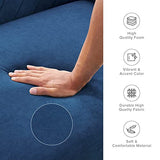mopio 76.4" Futon Sofa Bed, Couch, Loveseat, Sleeper Sofa, Mid Century Modern Futon Couch, Sofa Cama, Couches for Living Room (Classic Blue Velvet) mopio
