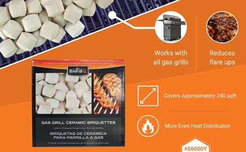 5 Dozen of Ceramic Briquettes, Self Cleaning Ceramic Gas Grill Briquettes, Ceramic Briquettes for Outdoor Cooking BBQ & Camping Essentials, Replacement for Lava Rocks & Charcoal by Mr. Bar-B-Q #06000Y Mr. Bar-B-Q