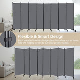 Room Divider 8 Panel Room Dividers/Wheels, Fabric Room Divider Panel for Office Room Partitions and Dividers, Portable Partition Wall Divider for Room Separation, Freestanding Privacy Screen Indoor HOMSCREENER