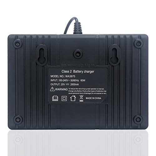 Elefly 20V Dual Port WA3875 Charger Compatible with Worx 18V/20V Lithium Battery WA3578 WA3525 WA3520 WA3575 WA3512 WA3770 WA3881 WA3742 ELEFLY