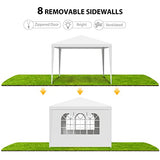 LEMY Party Tent,10'x10' Outdoor Gazebo Canopy Tent with Removable Sidewalls Windows,White Waterproof Heavy Duty Tent for Party,Wedding,Events,Beach,BBQ LEMY