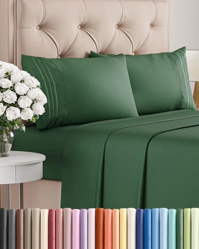 King Size 4 Piece Sheet Set - Comfy Breathable & Cooling Bed Sheets Set - Hotel Luxury Bedding for Women, Men, Kids & Teens - Deep Pockets, Easy-Fit, Soft and Wrinkle Free - Oeko-Tex - Emerald Green CGK Unlimited
