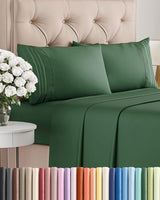 Queen Size 4 Piece Sheet Set - Comfy Breathable & Cooling Bed Sheets Set - Hotel Luxury Bedding for Women, Men, Kids, Teens, Boys & Girls - Deep Pockets, Soft, Wrinkle Free - Oeko-Tex - Emerald Green CGK Unlimited