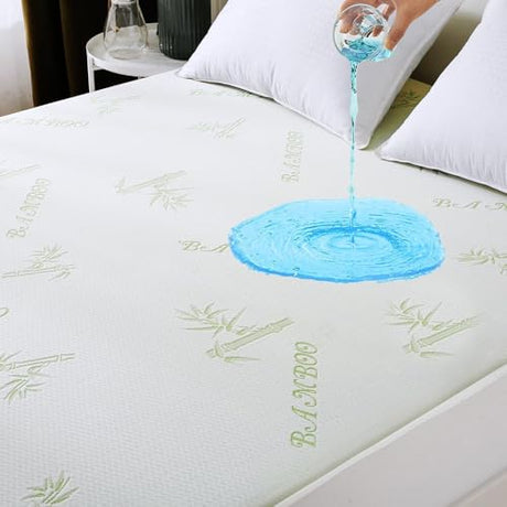 MUXHOMO Premium 100% Waterproof Queen Size Mattress Protector, Breathable Mattress Cover Queen Size Bed, Cooling 3D Air Fabric Bed Pad Cover, Deep Pocket 8"-21" MUXHOMO