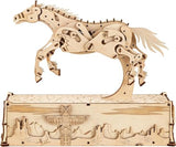 Wood Trick Mustang 3D Wooden Puzzles for Adults and Kids to Build - Mechanical Movement - Engineering DIY Project 3D Puzzles for Adults Model Kits Wood Trick