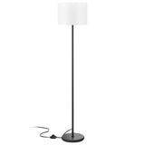 Modern Floor Lamp Simple Design with White Shade, Foot Pedal Switch, 60" Small Tall Lamps for Living Room Bedroom Office Dining Room Kitchen, Black Pole Lamp(Without Bulb) Ambimall