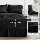 Newspin Full Comforter Set Black - Bed in a Bag Full Size 8 Pieces, All Season Bed Set, Fluffy Comforter Set with Sheets, Sheet Set Quilt Blanket, Pillowcases & Shams & Bed Skirt Newspin
