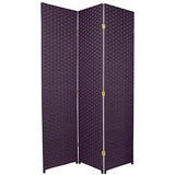 Red Lantern 6 ft. Tall Woven Fiber Room Divider - Special Edition - Deep Purple - 3 Panel Red Lantern